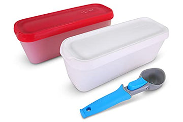 Ice Cream Containers 2-Pack with Serving Scoop