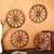 4 Pieces Wooden Wagon Wheel Wall Decor